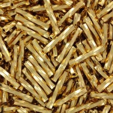 Miyuki twisted bugle beads 2x12mm 24kt gold plated TW2012-191